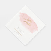 ピンクと金ゴールドの水色ガールベビー散水 スタンダードランチョンナプキン (角)