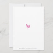 ピンクと金ゴールドの水色フローラブライダルシャワー 招待状 (裏面)