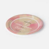 ピンクと金ゴールドの水色ベビーガールバプテスマ ペーパープレート (アングル)
