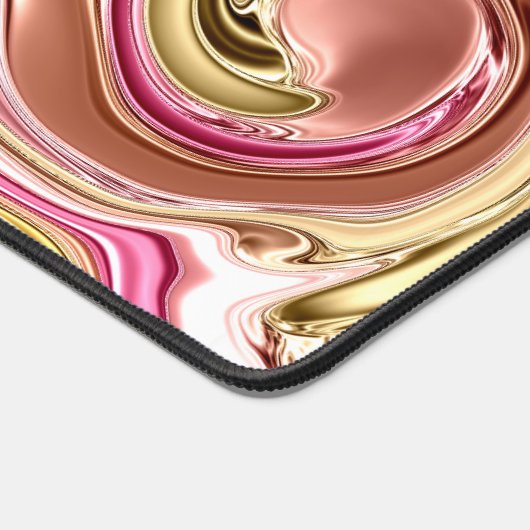 ピンクと金ゴールドの渦巻き旋回と渦巻き デスクマット (コーナー)