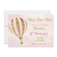 ピンクと金ゴールドの熱気球