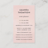 ピンクと金ゴールドの神秘的な宇宙 名刺 (裏面)