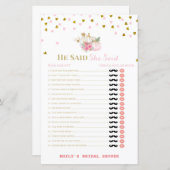 ピンクと金ゴールドの秋ブライダルシャワーゲーム，カボチャ (正面/裏面)