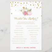 ピンクと金ゴールドの秋ブライダルシャワーゲーム，カボチャ (正面)