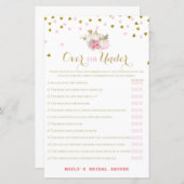 ピンクと金ゴールドの秋ブライダルシャワーゲーム，カボチャ (正面/裏面)