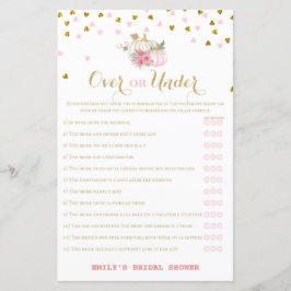 ピンクと金ゴールドの秋ブライダルシャワーゲーム，カボチャ