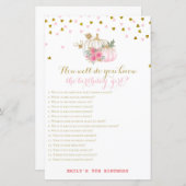 ピンクと金ゴールドの秋誕生日ゲーム，カボチャ (正面/裏面)