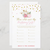 ピンクと金ゴールドの秋誕生日ゲーム，カボチャ (正面/裏面)