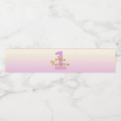 ピンクと金ゴールドの第1誕生日の水ボトルラベル ペットボトルラベル (シングルラベル)