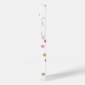 ピンクと金ゴールドの紙吹雪ドットモノグラム Case-Mate iPhoneケース (裏面 / 左)