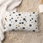 ピンクと金ゴールドの紙吹雪ドット枕 ランバークッション (ブランケット)