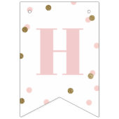 ピンクと金ゴールドの紙吹雪ハッピーバースデー バンティングフラッグ (第2の旗)