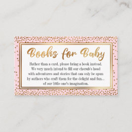 ピンクと金ゴールドの紙吹雪ブックリクエストの挿入カード エンクロージャーカード