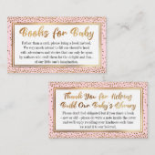 ピンクと金ゴールドの紙吹雪ブックリクエストの挿入カード エンクロージャーカード (正面/裏面)