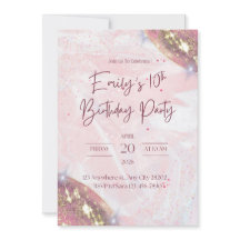 ピンクと金ゴールドの紙吹雪誕生日パーティー