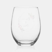 ピンクと金ゴールドの結婚フローラの茎のないワイングラス ステムなしワイングラス (裏面)