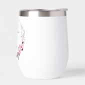 ピンクと金ゴールドの結婚熱ワインタンブラー (左面)