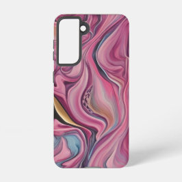 ピンクと金ゴールドの絵を描渦巻きを注ぐ電話ケース SAMSUNG GALAXY S21ケース