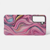 ピンクと金ゴールドの絵を描渦巻きを注ぐ電話ケース SAMSUNG GALAXYケース (裏面横)