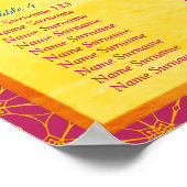 ピンクと金ゴールドの縁どインディアン結婚の泡のボー ポスター (角)