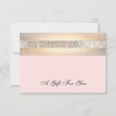 ピンクと金ゴールドの美しいサロンギフト証明書 (正面)