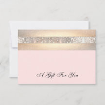 ピンクと金ゴールドの美しいサロンギフト証明書