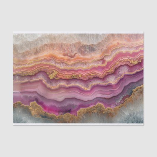 ピンクと金ゴールドの美しい水晶体結合体 薄葉紙 (正面)