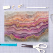 ピンクと金ゴールドの美しい水晶体結合体 薄葉紙 (クラフト)