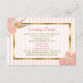 ピンクと金ゴールドの花と結婚鳥の詳細カード エンクロージャーカード (正面)