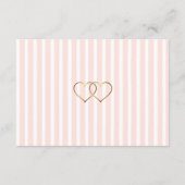 ピンクと金ゴールドの花と結婚鳥の詳細カード エンクロージャーカード (裏面)