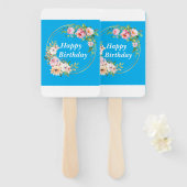 ピンクと金ゴールドの花のセットが人気 ハンドファン (正面&裏面)