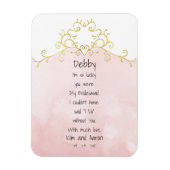 ピンクと金ゴールドの花嫁結婚メイドの感謝 マグネット (縦)