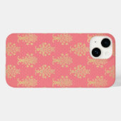 ピンクと金ゴールドの花柄 Case-Mate iPhoneケース (裏面 (横))