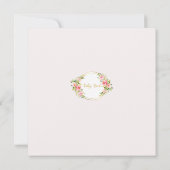 ピンクと金ゴールドの花赤ちゃん女の子の赤ちゃんシャワー 招待状 (裏面)