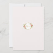 ピンクと金ゴールドの花赤ちゃん女の子の赤ちゃんシャワー 招待状 (裏面)