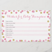 ピンクと金ゴールドの赤ちゃんシャワーがベビーカードを願う (正面)