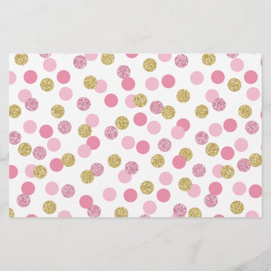 ピンクと金ゴールドの赤ちゃんシャワーがベビーカードを願う (裏面)