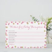 ピンクと金ゴールドの赤ちゃんシャワーがベビーカードを願う (スタンド正面)