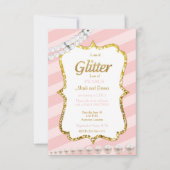 ピンクと金ゴールドの赤ちゃんシャワーの招待状 招待状 (正面)