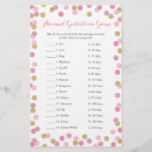 ピンクと金ゴールドの赤ちゃんシャワー動物妊娠ゲーム (正面)