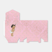 ピンクと金ゴールドの赤ちゃんシャワー好意テント フェイバーボックス (折り畳みなし)