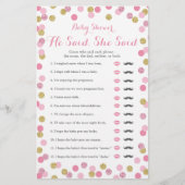 ピンクと金ゴールドの赤ちゃんシャワー彼は彼女はゲームを言った (正面)