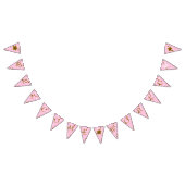 ピンクと金ゴールドの赤ちゃんシャワー歓迎の世界のフットプリント バンティングフラッグ (全)