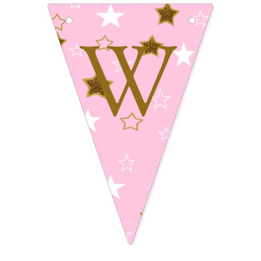 ピンクと金ゴールドの赤ちゃんシャワー歓迎の世界のフットプリント バンティングフラッグ (第2の旗)