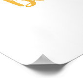 ピンクと金ゴールドの赤ちゃんシャワー歓迎サイン、フローラ ポスター (角)