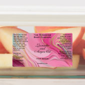 ピンクと金ゴールドの防水化粧品ドロッパーボトル ラベル (貼付)