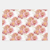 ピンクと金ゴールドの風船パターン赤ちゃん女の子 ラッピングペーパーシート (正面3)