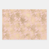 ピンクと金ゴールドの風船パターン赤ちゃん女の子 ラッピングペーパーシート (正面2)