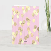 ピンクと金ゴールドの風船30th誕生日カード カード (裏面)