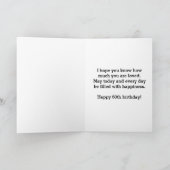 ピンクと金ゴールドの風船60誕生日カード カード (内部)